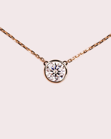 Bezel Necklace - 1cte Moissanite - Zen Moissanite
