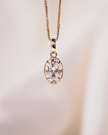 Bezel Pendant - Oval - Zen Moissanite
