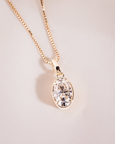 Bezel Pendant - Oval - Zen Moissanite