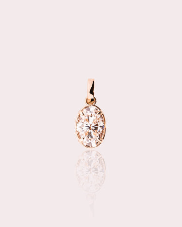 Bezel Pendant - Oval - Zen Moissanite