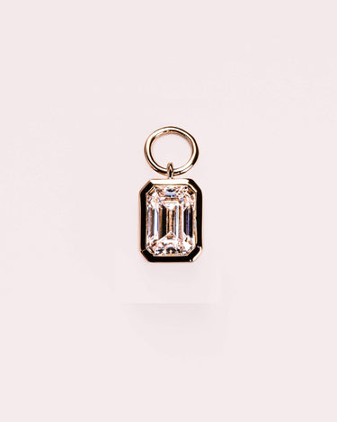 Charm - Emerald Bezel - Zen Moissanite