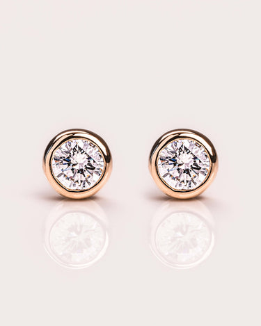 Ready to Ship - 2.2mm Bezel Diamond Studs - Zen Moissanite