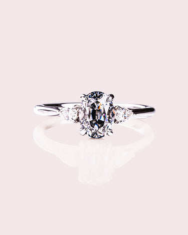 Ready to Ship - Hannah - Oval (Grey) & Pear - Zen Moissanite