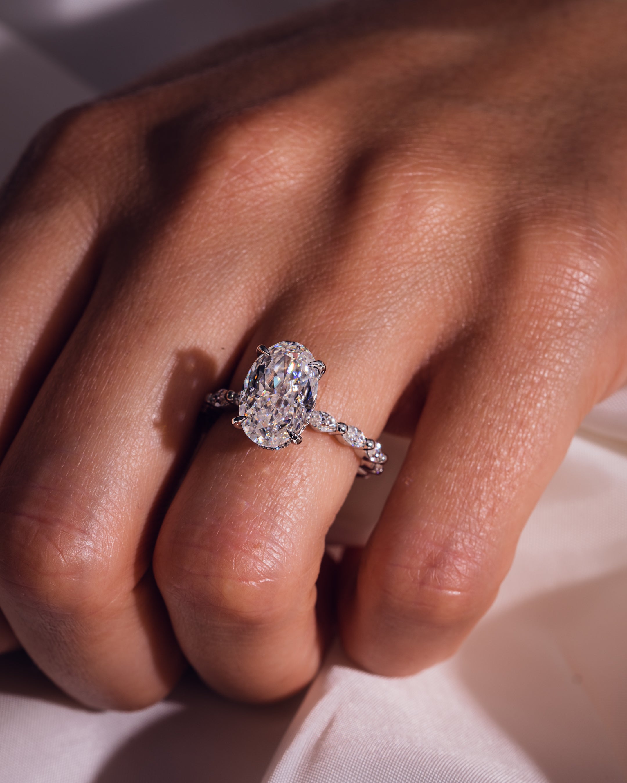 Custom moissanite clearance engagement rings
