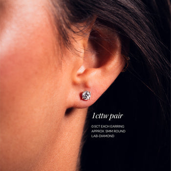 Lab-Diamond Studs - Round