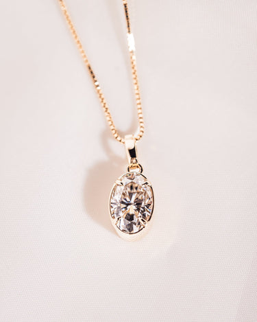 Bezel Pendant - Oval - Zen Moissanite