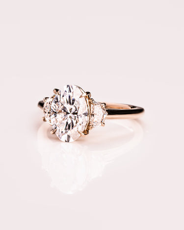 Blair - Oval & Half Moon - Zen Moissanite