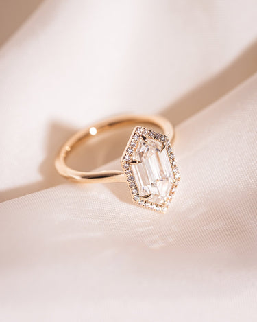 Evelyn - Elongated Hexagon - Zen Moissanite