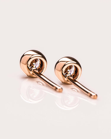 Ready to Ship - 2.2mm Bezel Diamond Studs - Zen Moissanite