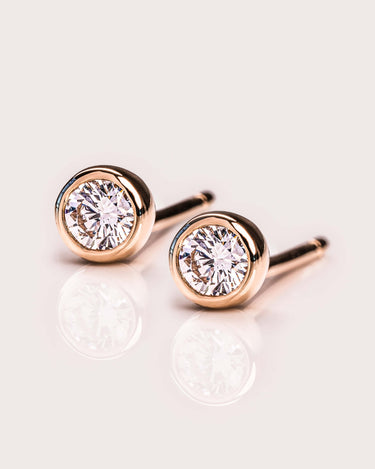 Ready to Ship - 2.2mm Bezel Diamond Studs - Zen Moissanite