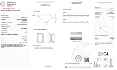 Ready to Ship - Beth - 2.5cte Emerald Lab - Diamond - Zen Moissanite