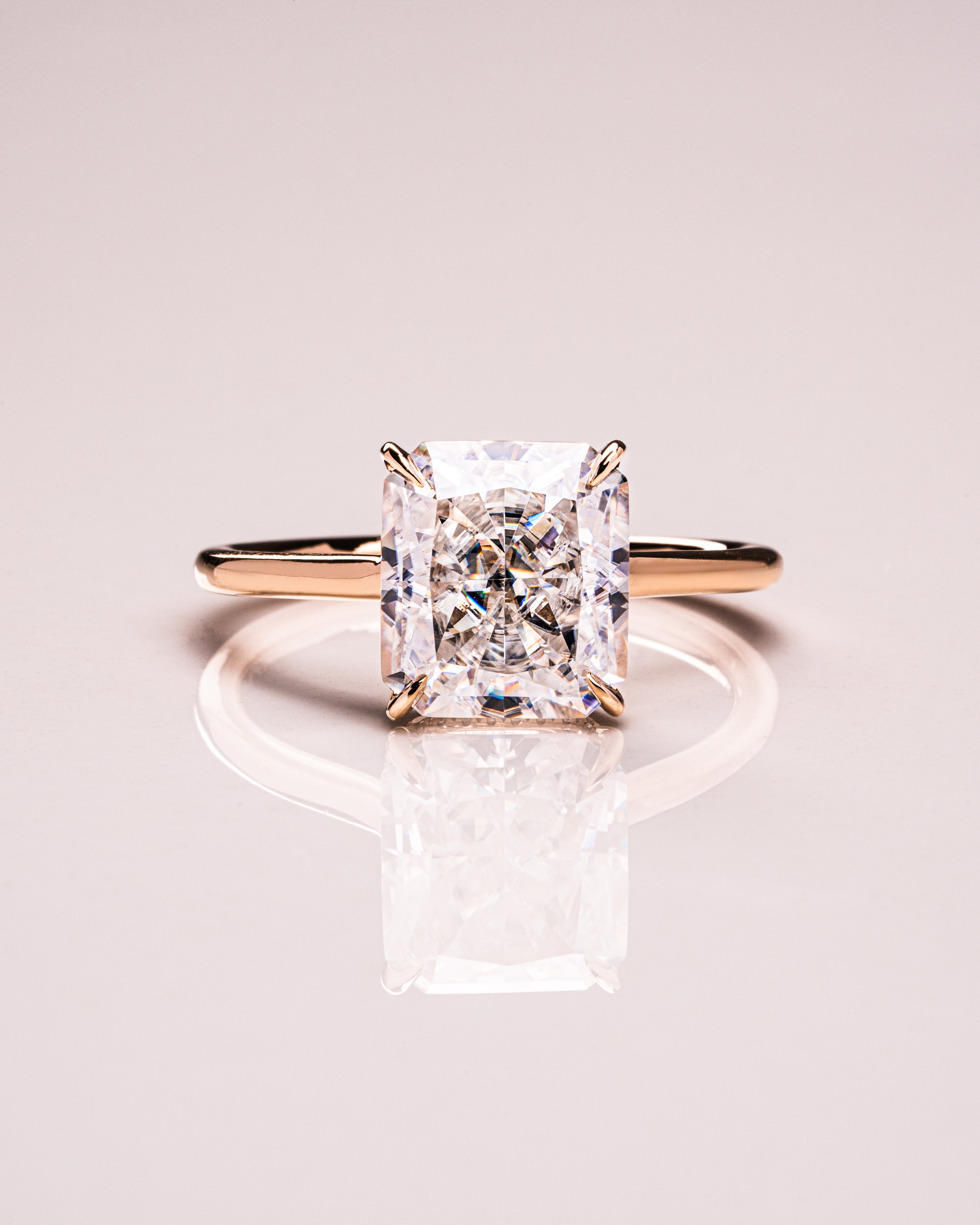Jasmine - Radiant Moissanite Engagement Ring | Zen Moissanite