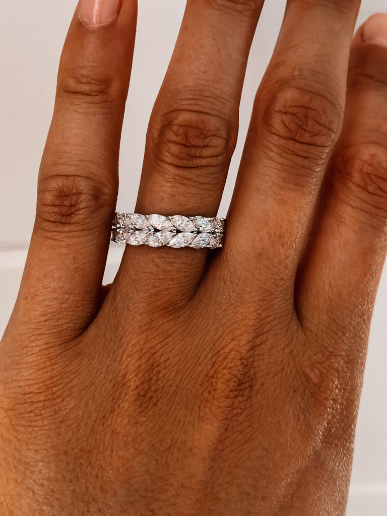 The Kaitlyn - Marquise Eternity Band - Zen Moissanite