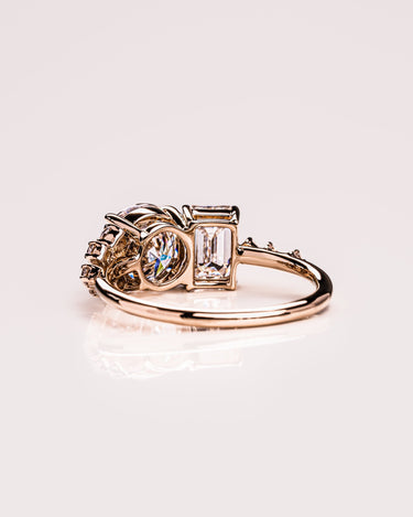 Lydia - Emerald & Round - Zen Moissanite